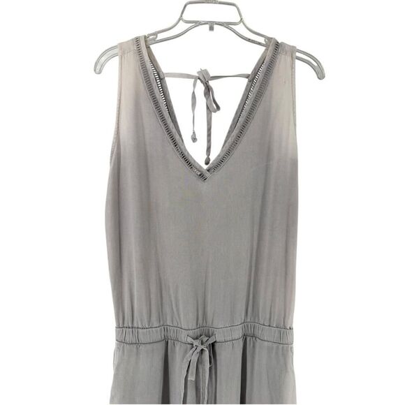 Anthropologie Cloth & Stone Juliana Jumpsuit Size S Gray Ombre Cropped V Neck - Picture 2 of 12